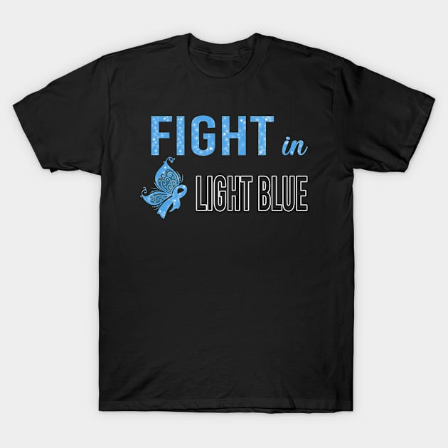 Butterfly Fight In Light Blue Trisomy 18 Awareness Light Blue Ribbon Warrior Support Survivor T-Shirt by celsaclaudio506